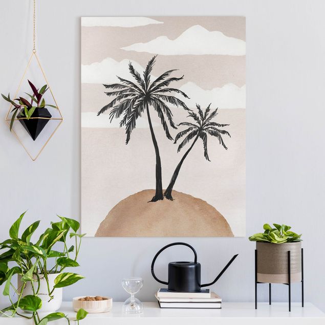 Tavlor landskap Abstract Island Of Palm Trees