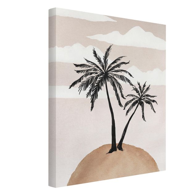 Tavlor modernt Abstract Island Of Palm Trees