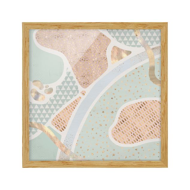 Tavlor med ram vintage Abstract Seascape Pastel Pattern