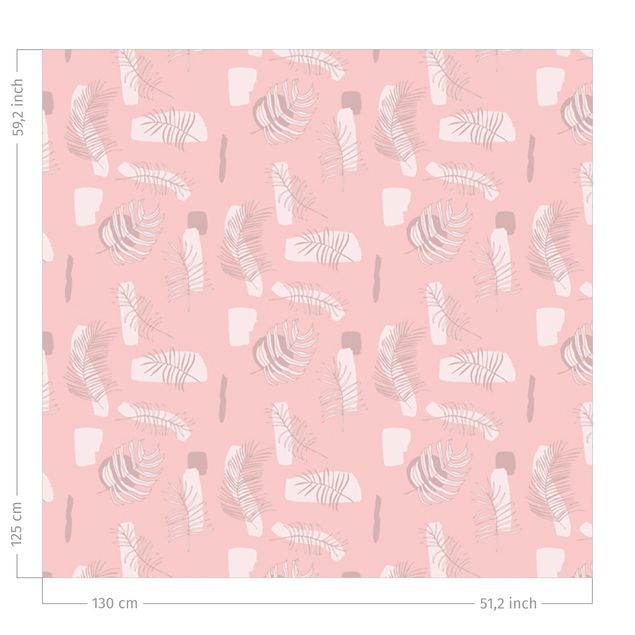Kök dekoration Abstract Pattern With Palm Leaves - Pale Pink