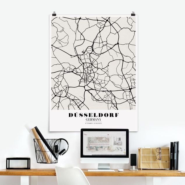 Kök dekoration Dusseldorf City Map - Classic