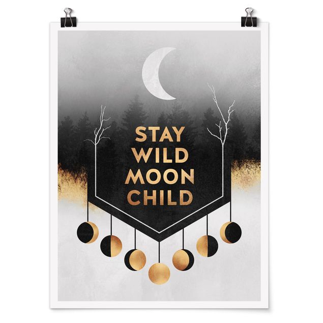 Posters abstrakt Stay Wild Moon Child
