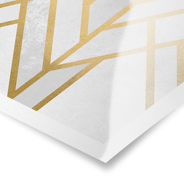 Tavlor Art Deco Geometry White Gold