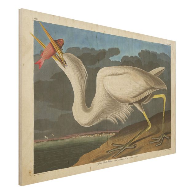 Kök dekoration Vintage Board Great White Egret