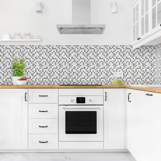 Stänkskydd kök sten utseende Mosaic Tiles Gray