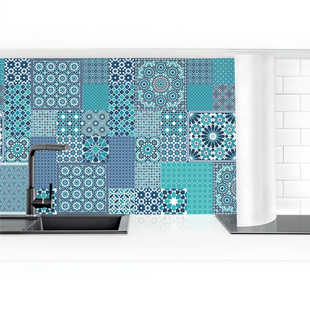 väggskivor kök Moroccan Mosaic Tiles Turquoise Blue