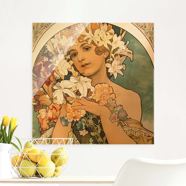Konststilar Art Deco Alfons Mucha - Flower