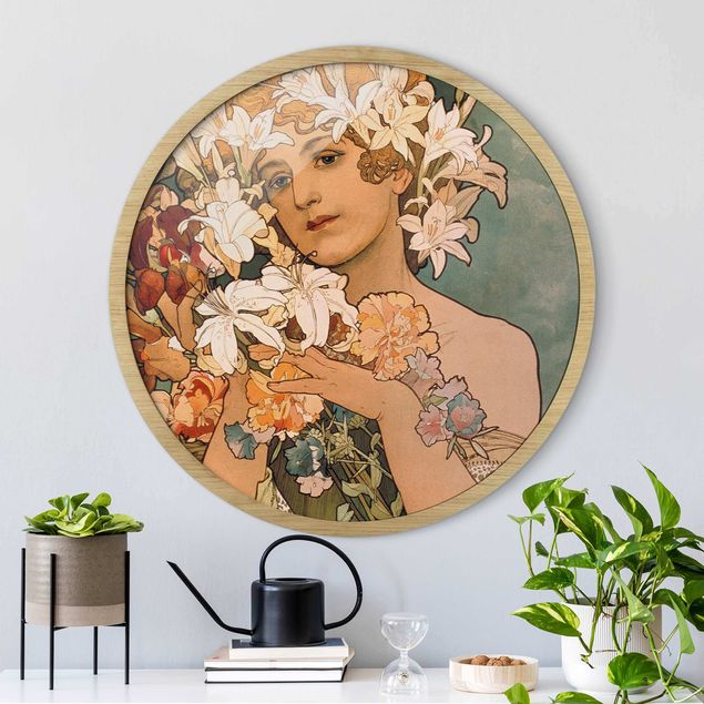 Tavlor med ram konstutskrifter Alfons Mucha - Flower