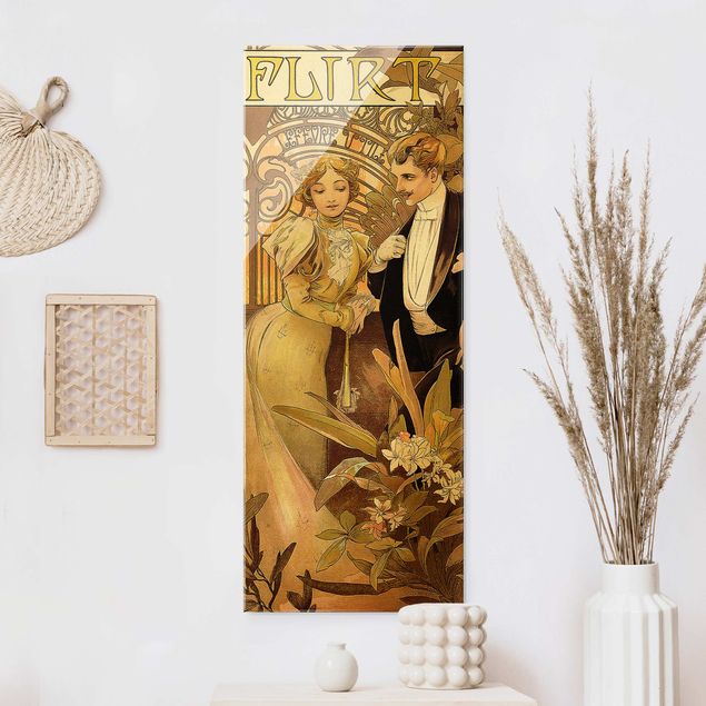 Konststilar Art Deco Alfons Mucha - Advertising Poster For Flirt Biscuits