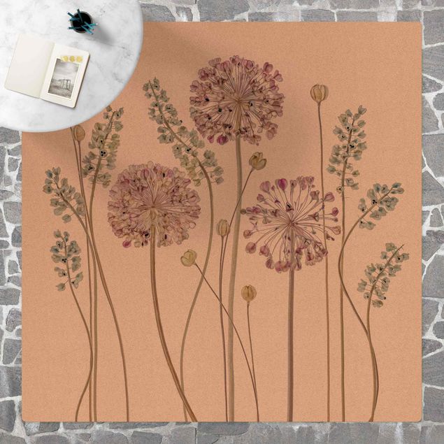 blommiga mattor Allium Illustration