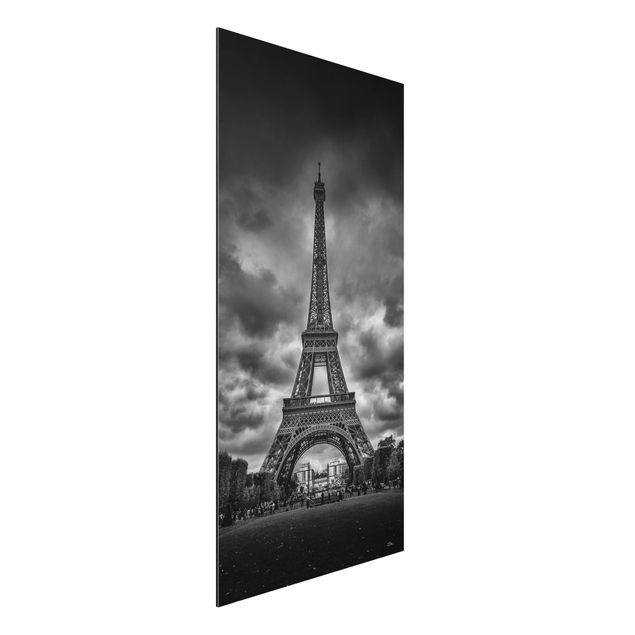 Tavlor Paris Eiffel Tower In Front Of Clouds In Black And White