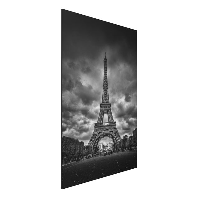 Tavlor Paris Eiffel Tower In Front Of Clouds In Black And White