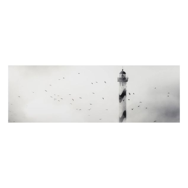 Tavlor landskap Lighthouse In The Fog