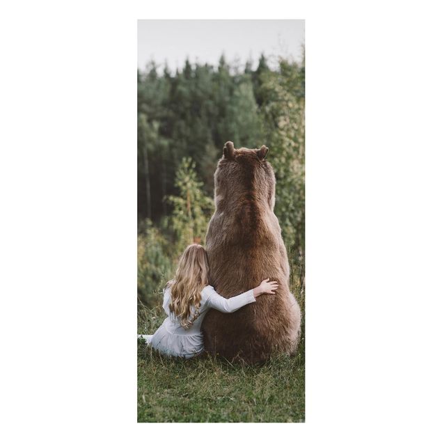 Tavlor björnar Girl With Brown Bear