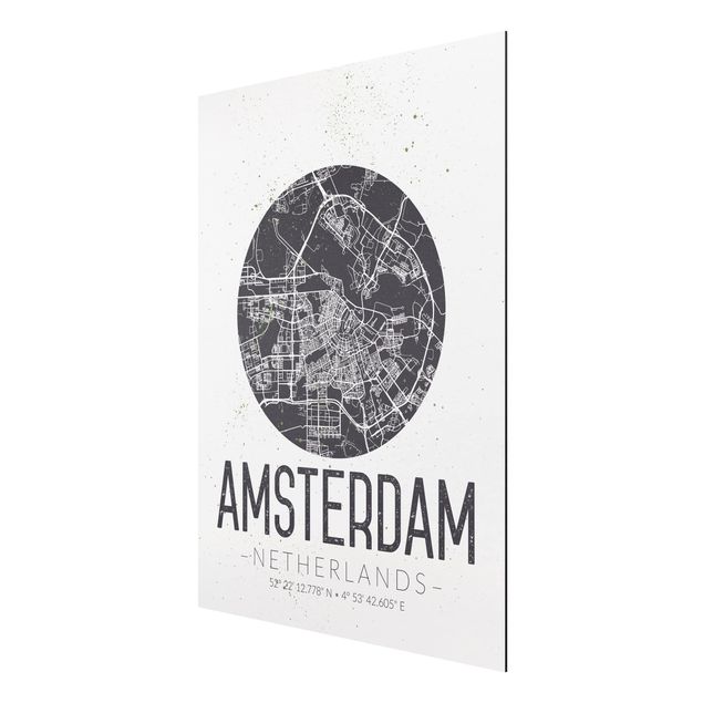 Tavlor ordspråk Amsterdam City Map - Retro