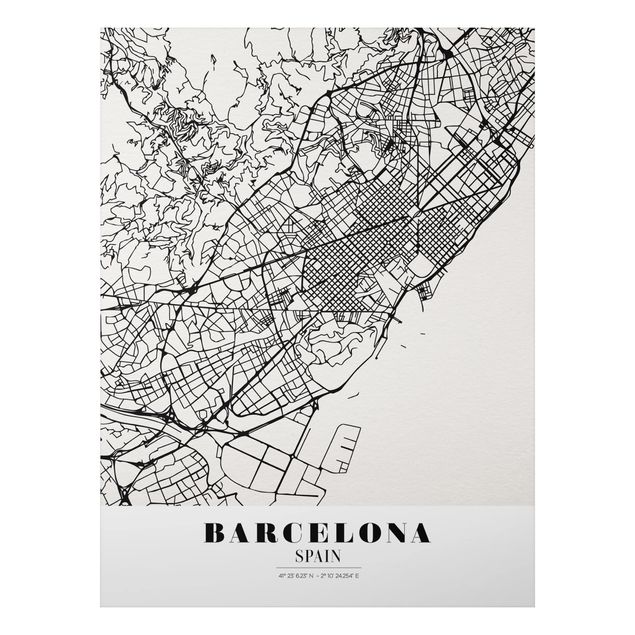 Tavlor världskartor Barcelona City Map - Classic