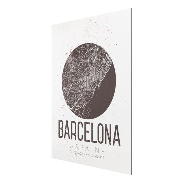 Tavlor ordspråk Barcelona City Map - Retro