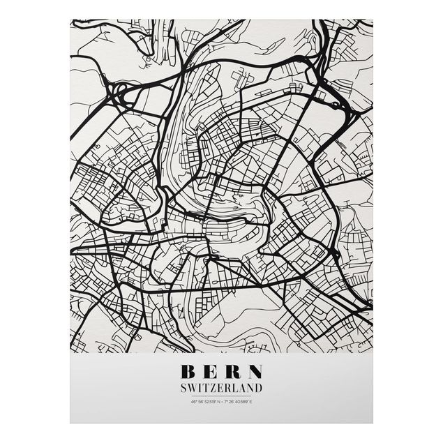Tavlor världskartor Bern City Map - Classical