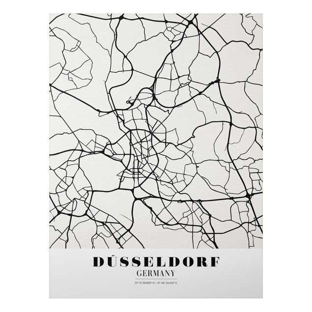 Tavlor världskartor Dusseldorf City Map - Classic