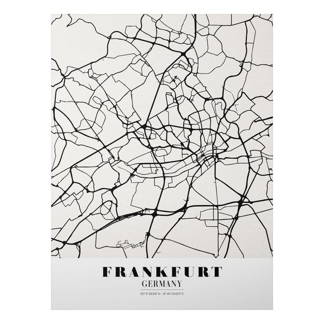 Tavlor världskartor Frankfurt City City Map - Classical