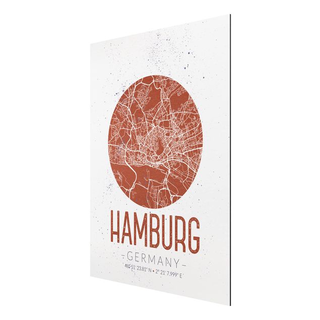 Tavlor ordspråk Hamburg City Map - Retro