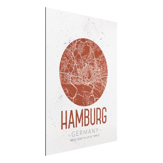 Kök dekoration Hamburg City Map - Retro