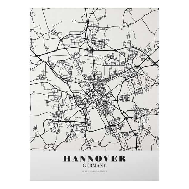 Tavlor världskartor Hannover City Map - Classic