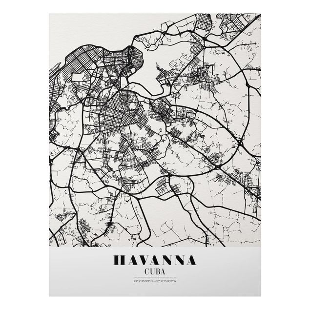 Tavlor världskartor Havana City Map - Classic