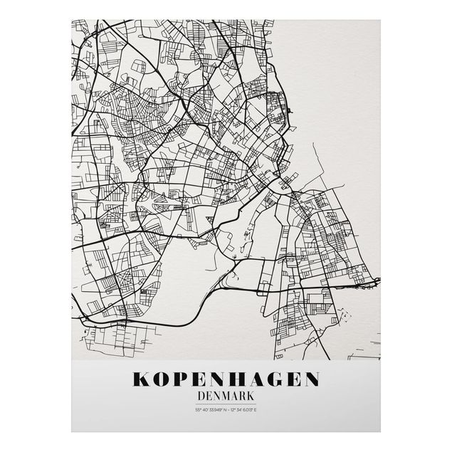 Tavlor världskartor Copenhagen City Map - Classic