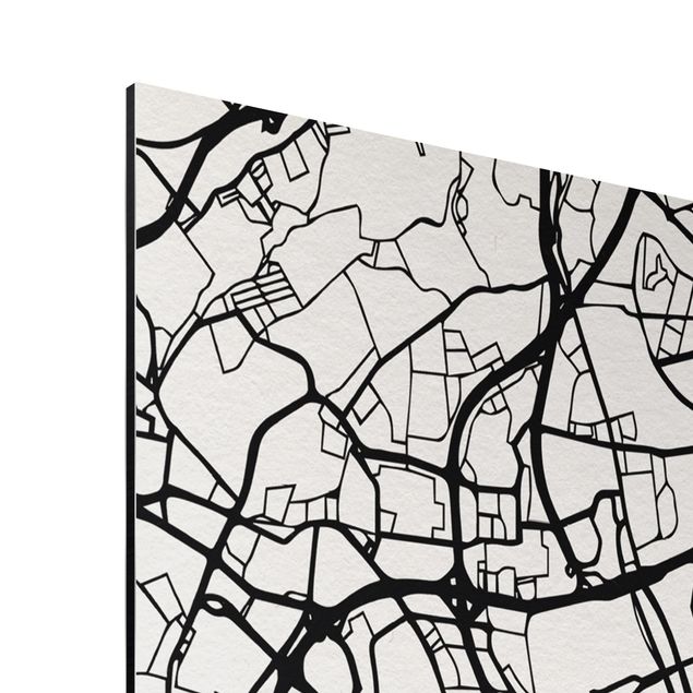 Tavlor svart och vitt Lisbon City Map - Classic