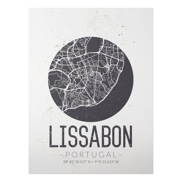 Tavlor världskartor Lisbon City Map - Retro
