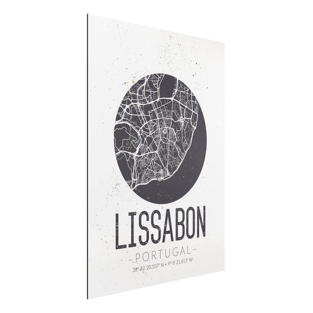 Kök dekoration Lisbon City Map - Retro