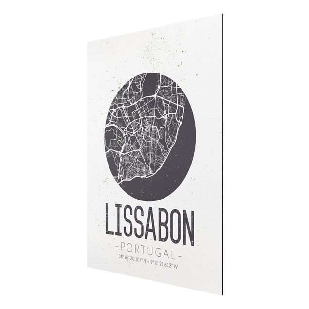 Tavlor ordspråk Lisbon City Map - Retro