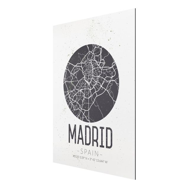 Tavlor ordspråk Madrid City Map - Retro