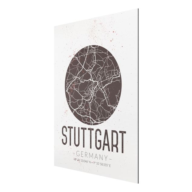 Tavlor ordspråk Stuttgart City Map - Retro