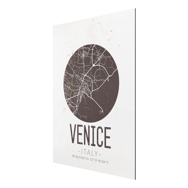 Tavlor ordspråk Venice City Map - Retro