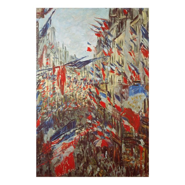 Konststilar Impressionism Claude Monet - The Rue Montorgueil with Flags