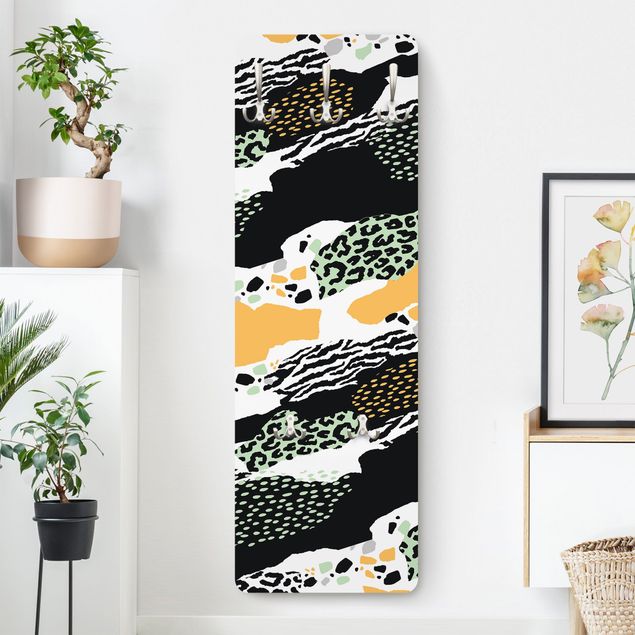 Klädhängare vägg mönster Animal Print Zebra Tiger Leopard Africa