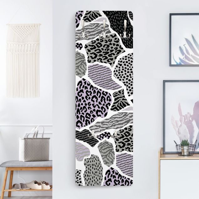 Klädhängare vägg mönster Animal Print Zebra Tiger Leopard Europe