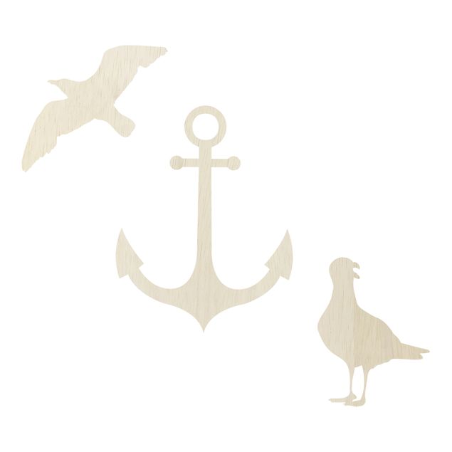 Tavlor natur Anchor and Seagulls