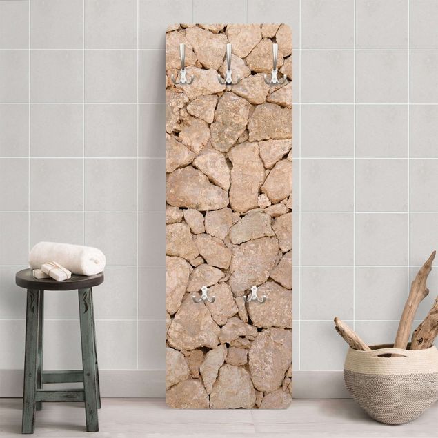 Klädhängare vägg mönster Apulia Stonewall - Ancient Stone Wall Of Large Stones