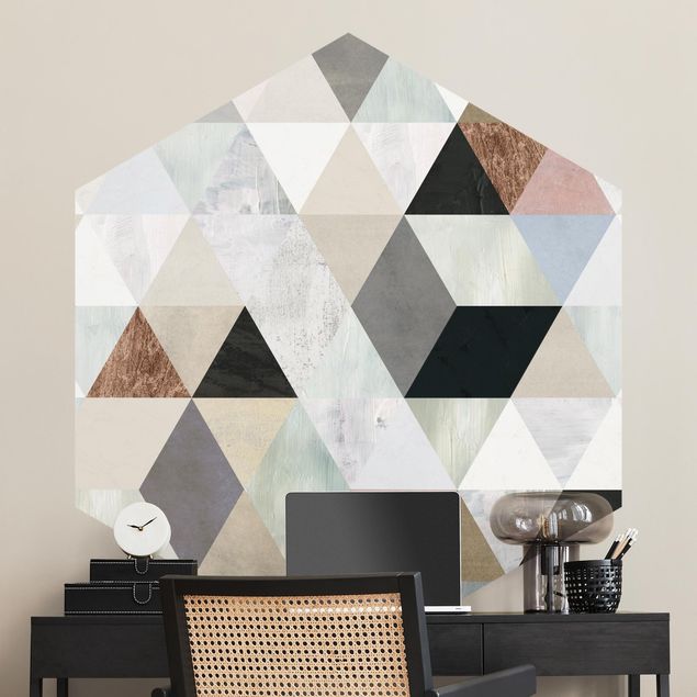 Kök dekoration Watercolour Mosaic With Triangles I