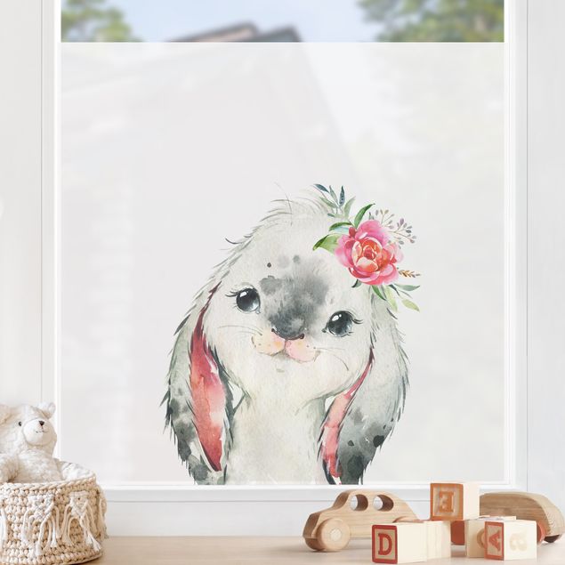 Inredning av barnrum Watercolour - Hare gaze