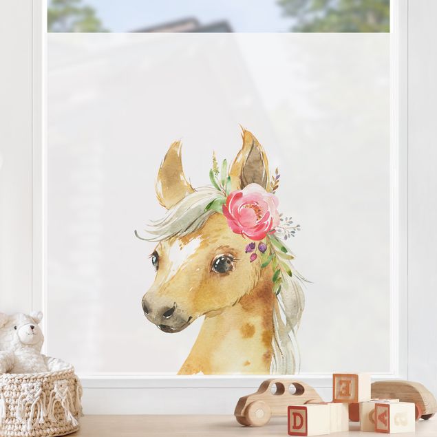 Självhäftande folier Watercolour - Horse gaze
