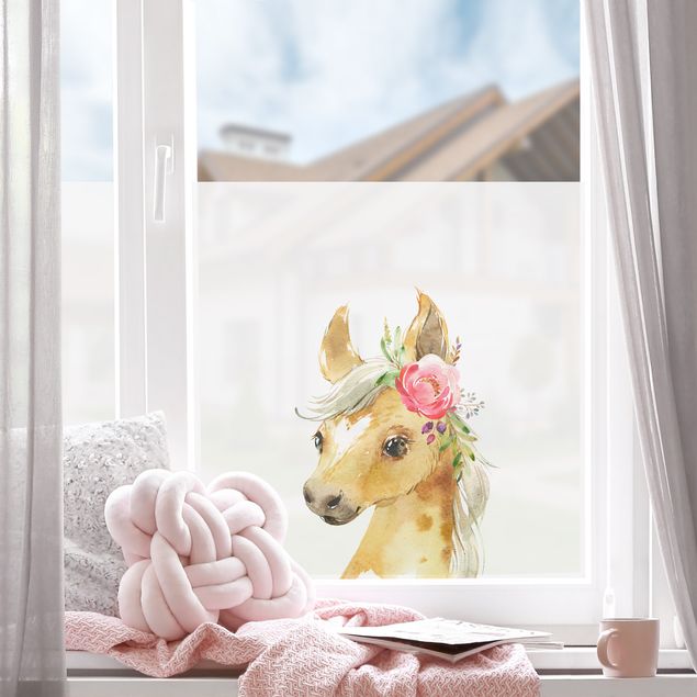 Fönsterfilm - Watercolour - Horse gaze