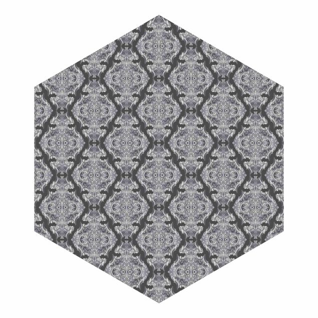 Tapeter Watercolour Baroque Pattern In Front Of Dark Gray