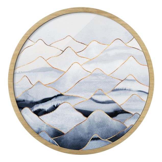 Tavlor konstutskrifter Watercolour Mountains White Gold