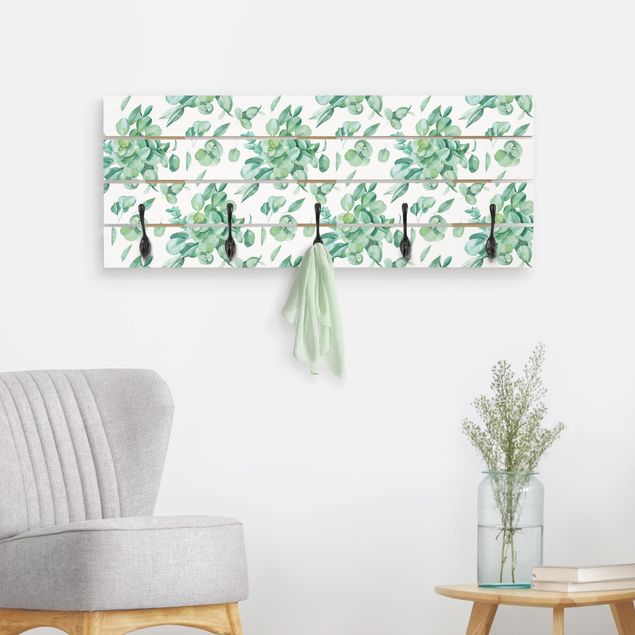 Klädhängare vägg blommor  Watercolour Eucalyptus Bouquet Pattern