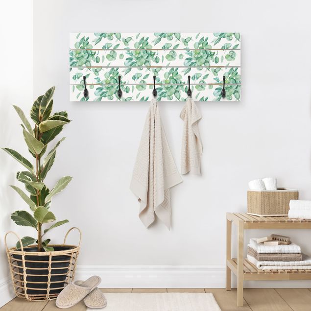 Klädhängare vägg mönster Watercolour Eucalyptus Bouquet Pattern
