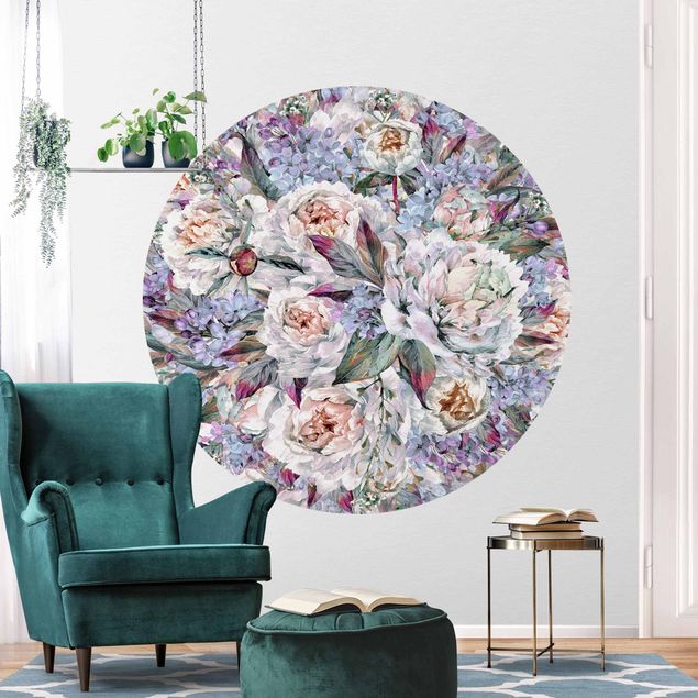 Kök dekoration Watercolour Lilac Peony Bouquet